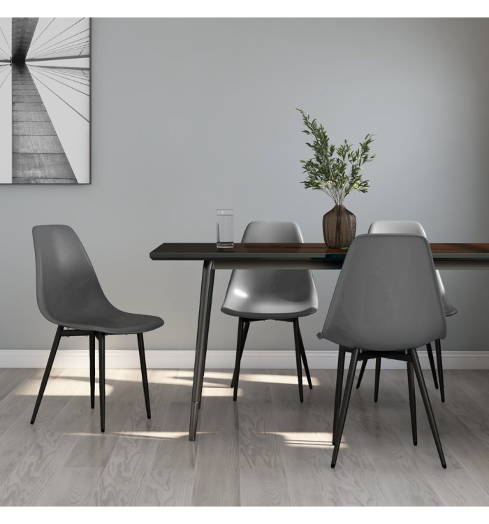 Chaises à manger lot de 4 gris PP | Mobilier & Déco