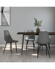 Chaises à manger lot de 4 gris PP | Mobilier & Déco
