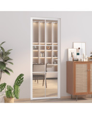 Porte intérieure 76x201,5 cm Blanc Verre ESG et aluminium | Mobilier & Déco