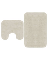 Jeu de tapis de salle de bain 2 pcs Tissu Blanc | Mobilier & Déco