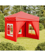 Tente de réception pliable avec parois Rouge 2x2 m | Mobilier & Déco