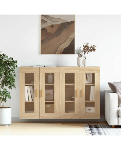 Armoires murales 2 pcs chêne sonoma bois d'ingénierie | Mobilier & Déco
