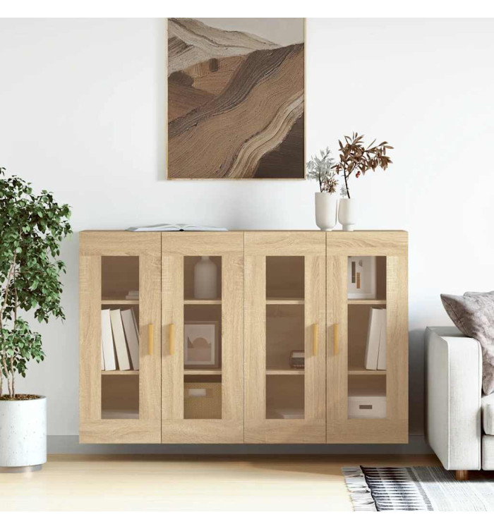 Armoires murales 2 pcs chêne sonoma bois d'ingénierie | Mobilier & Déco