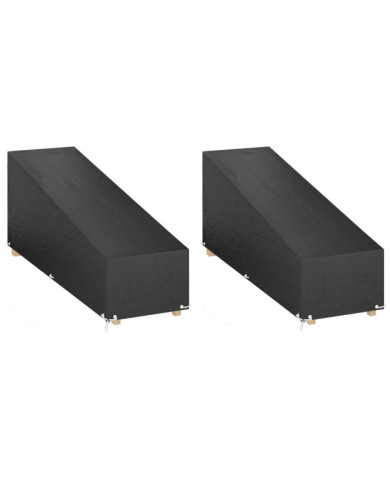 Housses pour chaise longue 2 pcs 12 œillets 200x65x35/60 cm PE | Mobilier & Déco