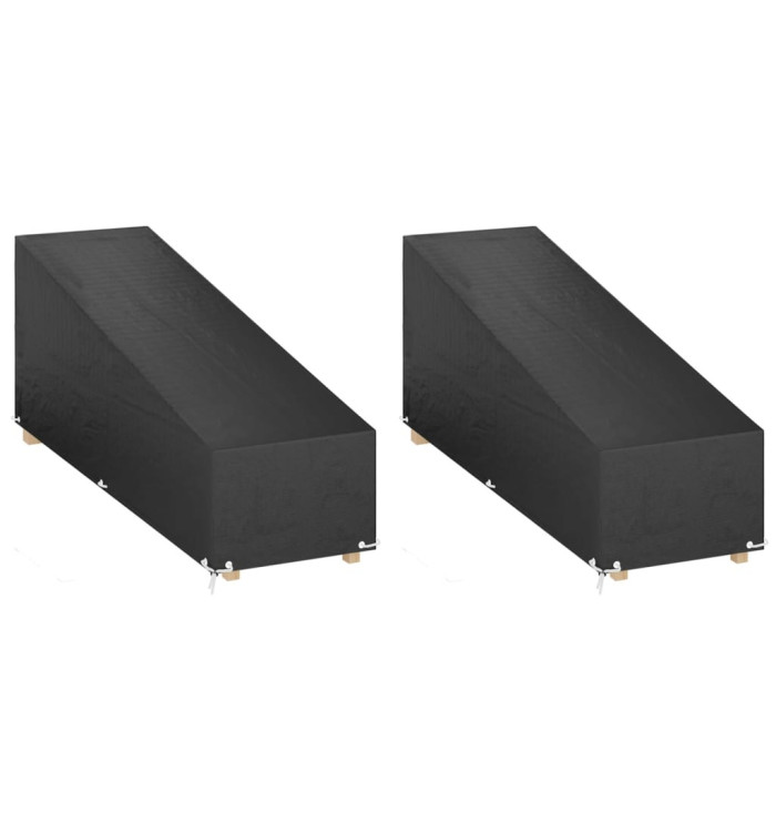 Housses pour chaise longue 2 pcs 12 œillets 200x65x35/60 cm PE | Mobilier & Déco