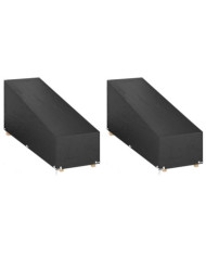 Housses pour chaise longue 2 pcs 12 œillets 200x65x35/60 cm PE | Mobilier & Déco