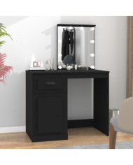 Coiffeuse avec LED noir 90x50x132,5 cm bois d'ingénierie | Mobilier & Déco