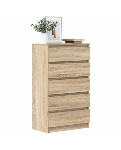 Commode Chêne sonoma 60x36x103 cm Bois d'ingénierie | Mobilier & Déco