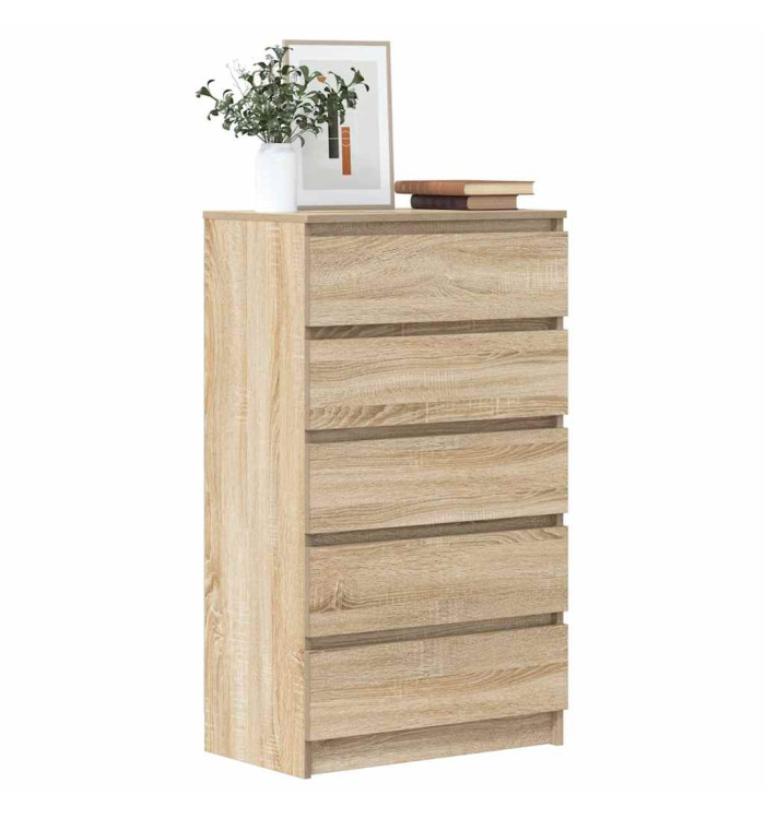Commode Chêne sonoma 60x36x103 cm Bois d'ingénierie | Mobilier & Déco