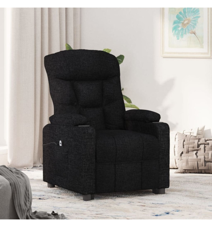 Fauteuil inclinable électrique Noir Tissu | Mobilier & Déco