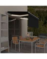 Auvent automatique store capteur de vent et LED Anthracite | Mobilier & Déco