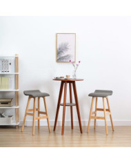 Tabourets de bar lot de 2 gris foncé tissu | Mobilier & Déco