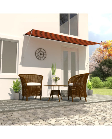 Auvent rétractable 400x150 cm Orange et marron | Mobilier & Déco