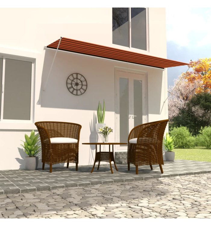 Auvent rétractable 400x150 cm Orange et marron | Mobilier & Déco