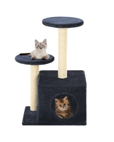 Arbre à chat avec griffoirs en sisal 60cm Bleu foncé | Mobilier & Déco