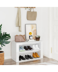 Étagère à chaussures Blanc brillant 75x35x45 cm Bois ingénierie | Mobilier & Déco