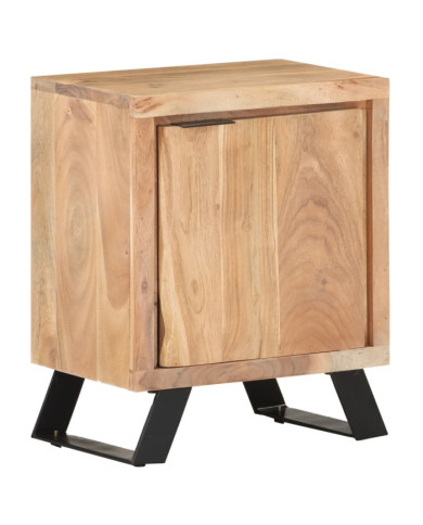 Table de chevet 40x30x50 cm Bois d'acacia avec bord naturel | Mobilier & Déco