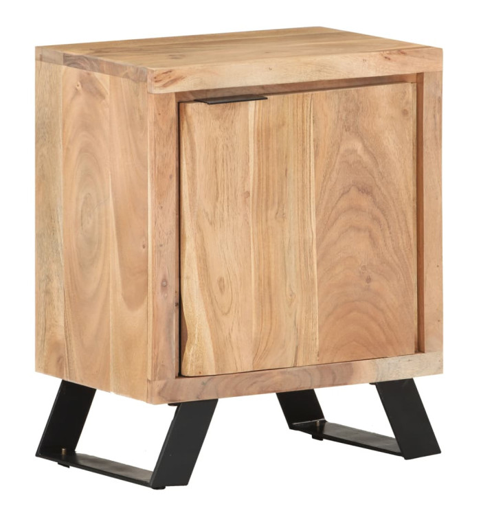 Table de chevet 40x30x50 cm Bois d'acacia avec bord naturel | Mobilier & Déco
