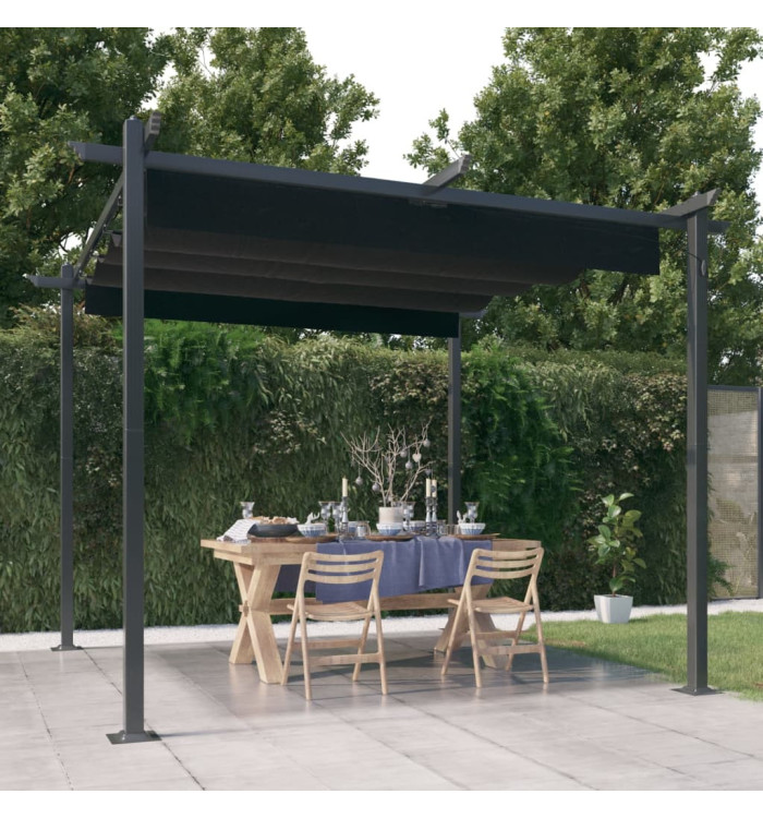 Tonnelle de jardin avec toit rétractable 3x3 m Anthracite | Mobilier & Déco
