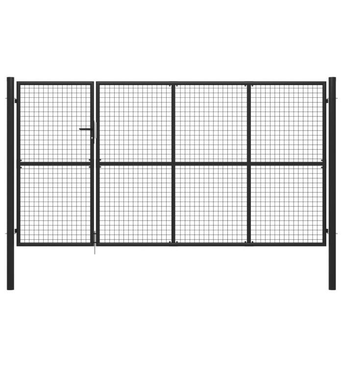 Portail de jardin Acier 350 x 100 cm Anthracite | Mobilier & Déco
