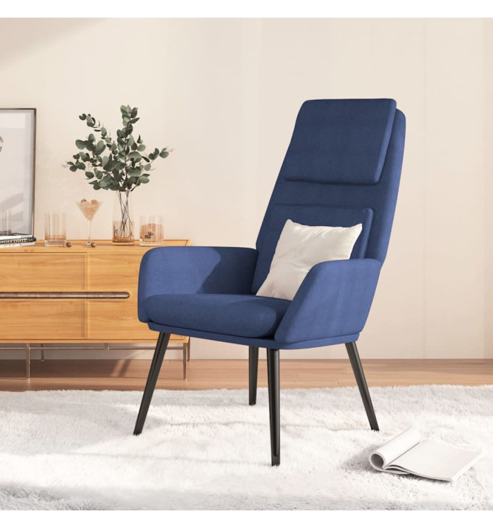 Chaise de relaxation Bleu Tissu | Mobilier & Déco