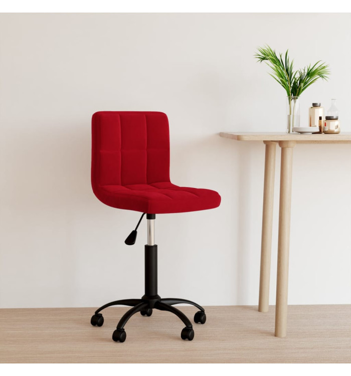 Chaise pivotante de bureau Rouge bordeaux Velours | Mobilier & Déco