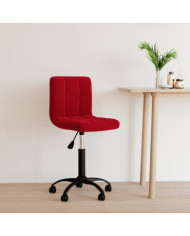 Chaise pivotante de bureau Rouge bordeaux Velours | Mobilier & Déco