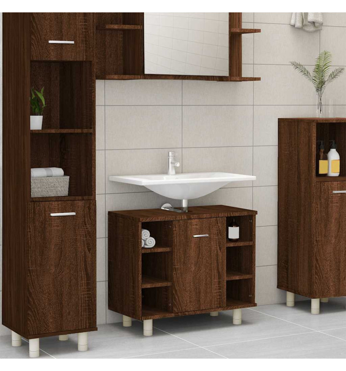 Armoire de bain Chêne marron 60x32x53,5 cm Bois d'ingénierie | Mobilier & Déco