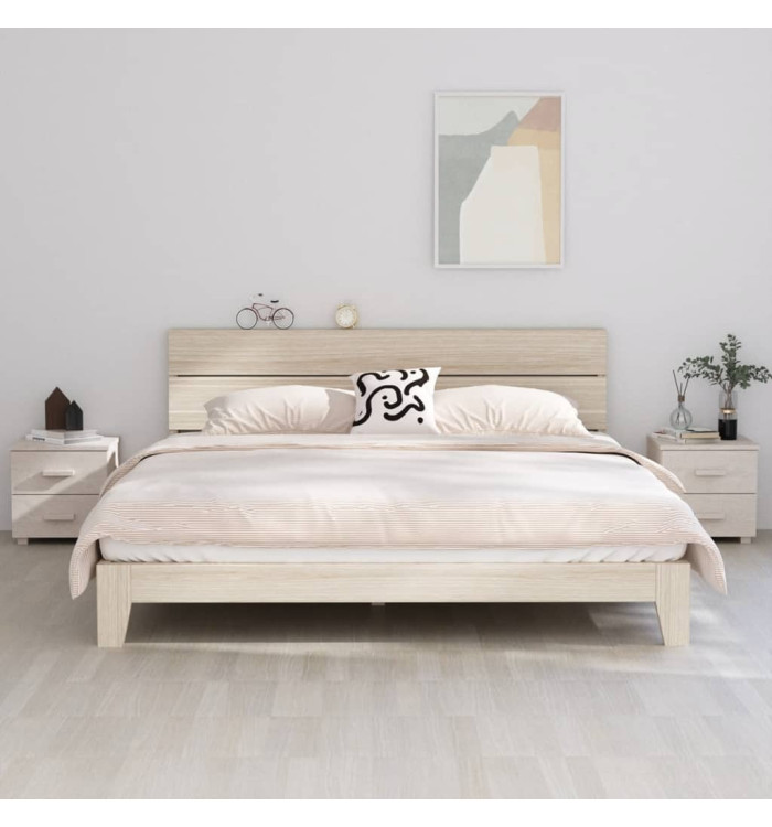 Tables de chevet HAMAR 2 pcs Blanc 40x35x44,5 cm Bois massif | Mobilier & Déco