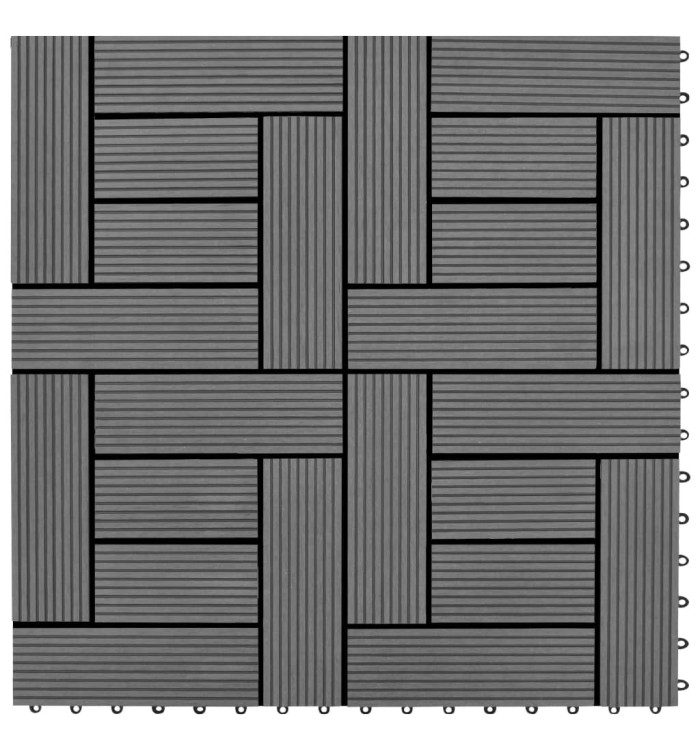 Carreaux de terrasse 22 pcs 30 x 30 cm 2 m² WPC Gris | Mobilier & Déco