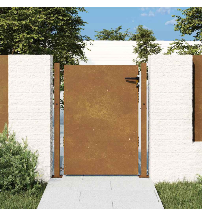 Portail de jardin 105x130 cm acier corten | Mobilier & Déco