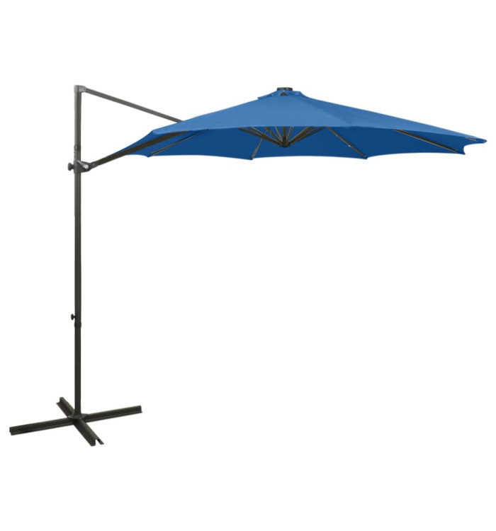 Parasol de jardin en porte-à-faux et mât et lumières LED | Mobilier & Déco