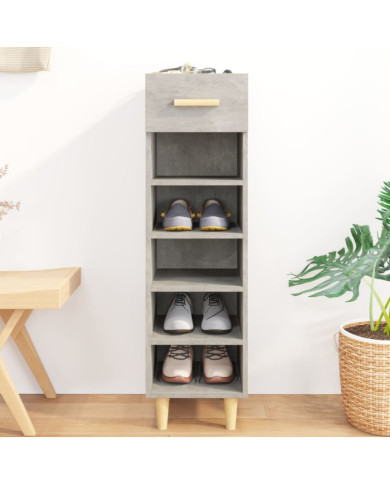 Armoire à chaussures Gris béton 30x35x105 cm Bois d'ingénierie | Mobilier & Déco