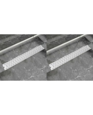 Drain de douche linéaire 2 pc Ligne 830x140 mm Acier inoxydable | Mobilier & Déco