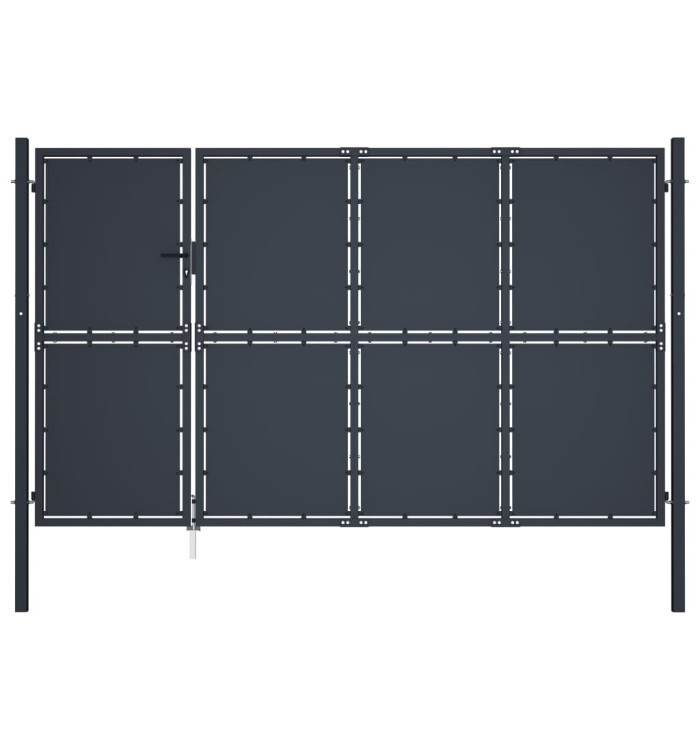 Portail de jardin Acier 350 x 175 cm Anthracite | Mobilier & Déco