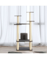 Arbre à chat avec griffoirs en sisal Gris foncé 110 cm | Mobilier & Déco