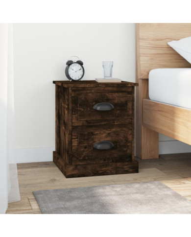 Table de chevet chêne fumé 39x39x47,5 cm bois d'ingénierie | Mobilier & Déco