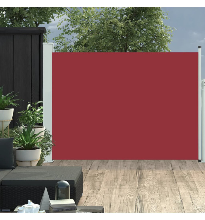 Auvent latéral rétractable de patio 120x500 cm Rouge | Mobilier & Déco