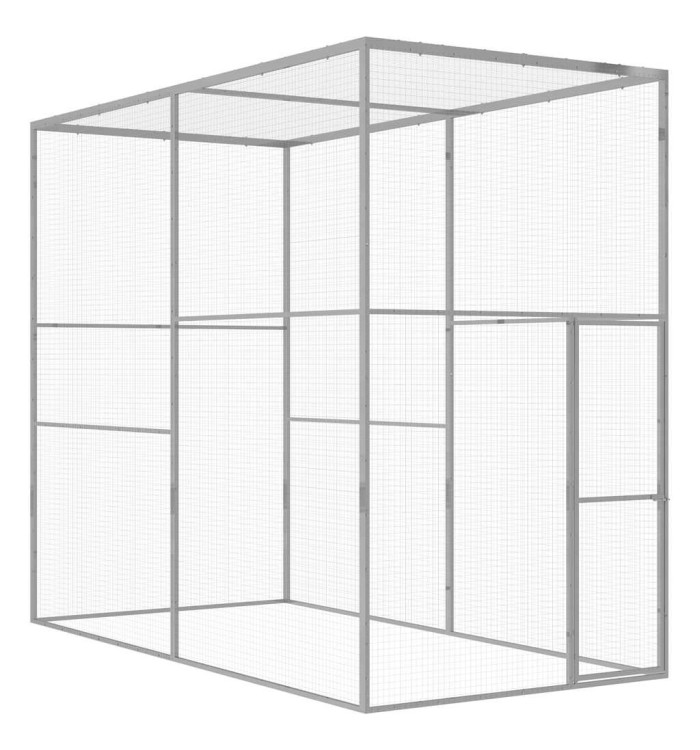 Cage pour chat 3x1,5x2,5 m Acier galvanisé | Mobilier & Déco