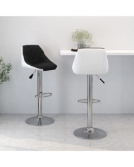 Tabourets de bar lot de 2 noir et blanc similicuir | Mobilier & Déco