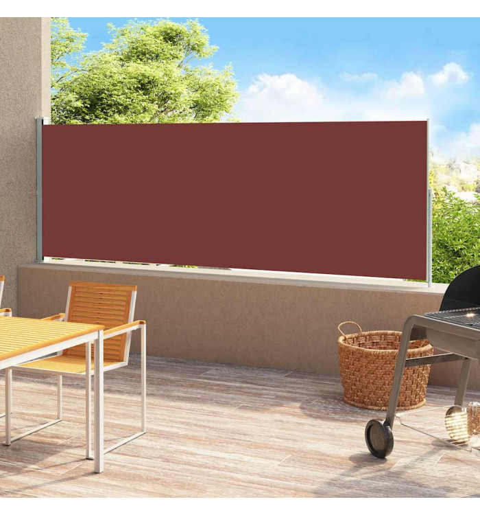 Auvent latéral rétractable de patio 180x500 cm Marron | Mobilier & Déco