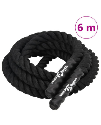 Corde de combat noir 6 m 4,5 kg polyester | Mobilier & Déco