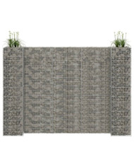 Jardinière à gabion en H Fil d'acier 260x40x180 cm | Mobilier & Déco