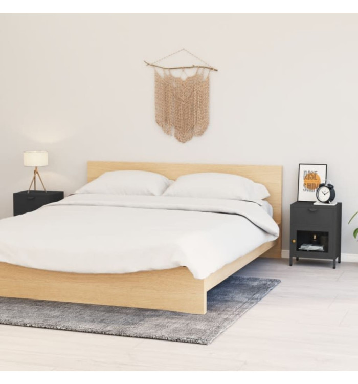 Tables de chevet 2 pcs Anthracite 40x30x54,5 cm Acier et verre | Mobilier & Déco