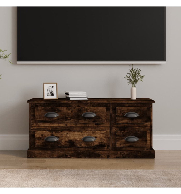 Meuble TV chêne fumé 100x35,5x45 cm bois d'ingénierie | Mobilier & Déco