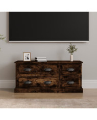 Meuble TV chêne fumé 100x35,5x45 cm bois d'ingénierie | Mobilier & Déco
