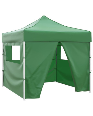 Tente pliable verte 3 x 3 m avec 4 parois | Mobilier & Déco