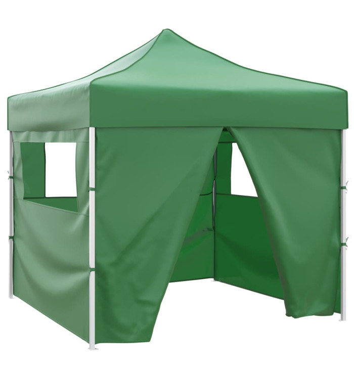 Tente pliable verte 3 x 3 m avec 4 parois | Mobilier & Déco