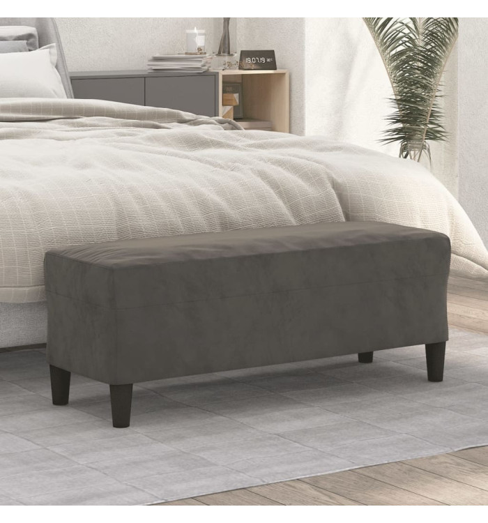 Banc Gris foncé 100x35x41 cm Velours | Mobilier & Déco
