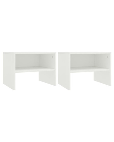 Tables de chevet 2 pcs Blanc 40x30x30 cm Bois d'ingénierie | Mobilier & Déco